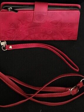 NWOT-Red Women's Crossbody Wallet Clutch - Stylish Wristlet and Shoulder Strap